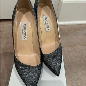 Jimmy Choo Black Sparkle Heels